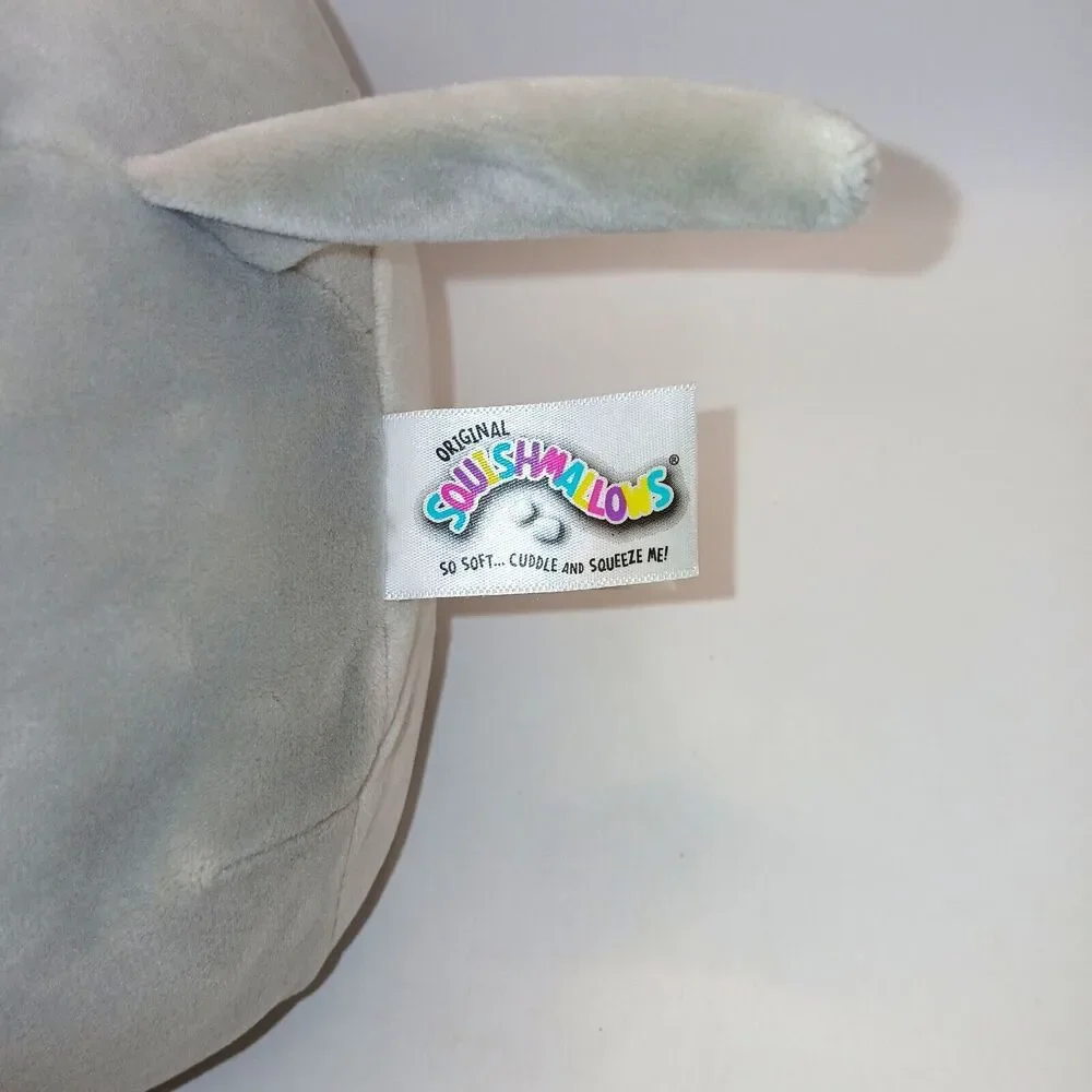 Squishmallows Mila the Elephant Gray Pink Ears Black Embroidered Eyes 8 in